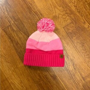 Vibrant Pink Kids Beanie with Pom Pom